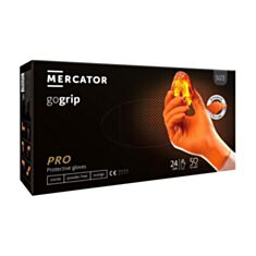 Перчатки нитриловые Mercator GoGrip S оранжевые 50 шт - фото
