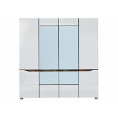 Шкаф для одежды Paris U дуб сонома трюфель/белый глянец - фото