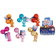 Набір ялинкових прикрас кулі цукерка BonaDi 195-S57 - фото