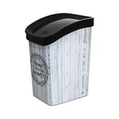 Мусорное ведро Ozer Plastic Decor OZER-D-081 6 л дом винтаж - фото