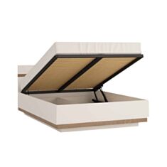 Кровать с подъемным механизмом Linate TYP 97 1,4 альпийский белый/трюфель - фото