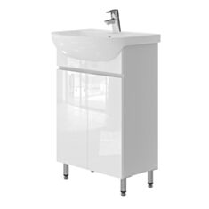 Тумба Ювента Моніка М1-55 з умивальником Arteco 55 см біла - фото