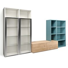 Стінка Merx Gallery складальна (ГЛ112, ГЛ220, ГЛ225) попеляста - фото