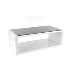 Столик журнальний скляний Mery білий - фото