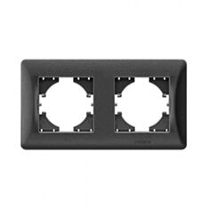 Рамка двухместная Videx Binera VF-BNFR2H-BG горизонтальная черный графит - фото