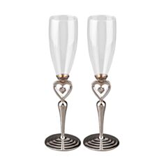 Свадебные бокалы "Два сердца" 013G - фото