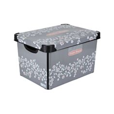 Корзина с крышкой Violet House Decor Antrasit Flower 0648 20 л - фото