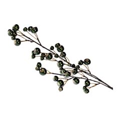 Декоративна новорічна гілка з ягодами BonaDi EM2-308 60 см зелена хвоя - фото