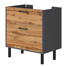 Тумба Ювента Afina 70 см антрацит/дуб вотан под столешницу - фото