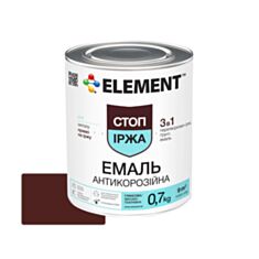 Емаль антикорозійна Element 3 в 1 Стоп іржа червоно-коричнева 0,75 л - фото