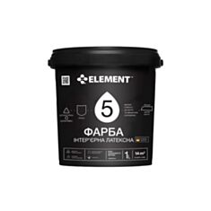 Інтер'єрна фарба латексна Element 5 зносостійка шовковисто-матова біла 1 л - фото