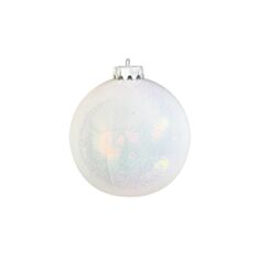 Іграшка на ялинку куля Dashuri 8 см глянцева біла - фото