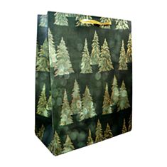 Пакет подарочный Гулливер Елки в золоте 281694 23 см - фото