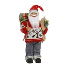 Новогодняя игрушка Санта BonaDi NY14-752 30,5 см красная с серым - фото