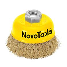 Щітка торцева NovoTools NTWB6514BC гофрована латунь 65 мм - фото