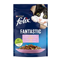 Корм для котів Felix Fantastic з фореллю та зеленими бобами в желе 85 г - фото