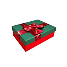 Коробка подарункова Дім Упаковки Новорічна з бантом 1235014431 23*17*7 см - фото