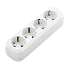 Колодка Makel MGP151 4 гнізда з заземленням біла - фото