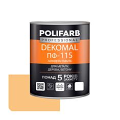Емаль алкідна Polifarb DekoMal ПФ-115 бежева 0,9 кг - фото
