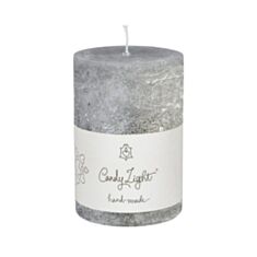 Свеча цилиндр Candy Light С07*10/1-9.1 серебряная - фото