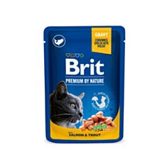 Корм для котів Brit Premium Cat pouch консервований з лососем та фореллю 100 г - фото