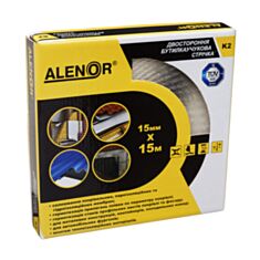 Стрічка герметизуюча Normaizol Alenor K2 двостороння бутилкаучукова 20 мм 25 м - фото