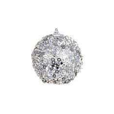 Іграшка на ялинку куля BonaDi 182-189 10 см срібло - фото