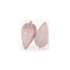 Набор елочных украшений Шишки БД 147-313 2 шт 12 см шампань - фото