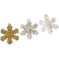 Набор елочных украшений Elisey 084NB Снежинки 3 шт - фото