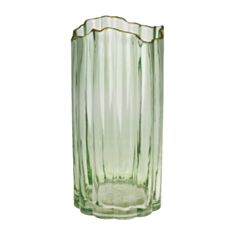 Ваза Bona Di Гетсбі 527-803 11,5*25 см зелена із золотом - фото