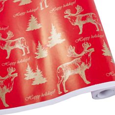 Бумага упаковочная Decorize 3832-157 золотой ретро лось 70 см - фото