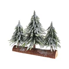Елки декоративные заснеженные BonaDi 122-F33 на деревянной подставке 28 см - фото