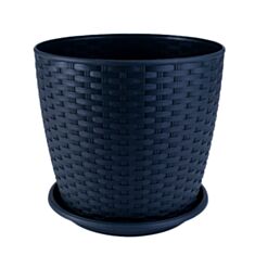 Горшок Алеана Ротанг с подставкой 114057 20*18 см гранит - фото