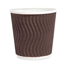 Стакан паперовий PROservice Riple 110 мл 20 шт коричневий - фото