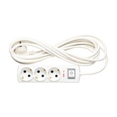 Подовжувач Magnetik MAG 3011-22 3 розетки 2 м з заземленням і кнопкою білий - фото