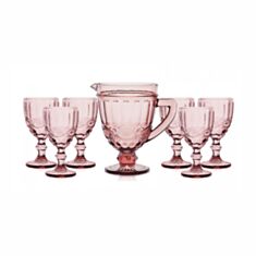 Набір для напоїв Olens Вінтаж 34215-7-3 рожевий 7 шт  - фото