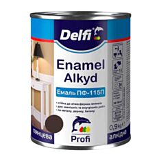 Емаль алкідна Delfi ПФ-115 коричнева 0,9 кг - фото