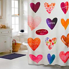 Шторка для душу Artex КМ 10104 Серця 180*200 - фото