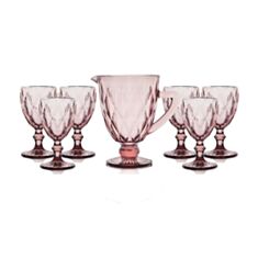 Набір для напоїв Olens Смарагд 34215-8-3 7 шт рожевий - фото