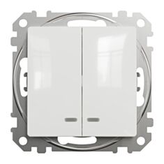 Вимикач двоклавішний Schneider Electric Sedna Design SDD111105L з підсвіткою білий - фото