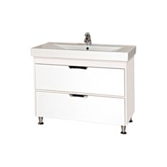 Тумба Aqua Rodos Ника New 100 см с умывальником Mona белая - фото