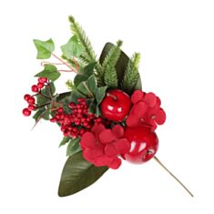 Декоративна новорічна гілка з ягодами BonaDi YE1-018 33 см - фото