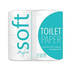Папір туалетний Марго Soft бірюза квітка 20 м 4 шт - фото