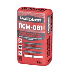 Суміш для кладки та заповнення швів Поліпласт ПСМ-081 грубозерниста 25 кг сіра - фото