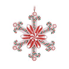 Декоративная подвеска Карамельная снежинка BonaDi 125-004 11 см - фото