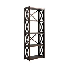 Стелаж декоративний Злата меблі 32*80*161 см темний горіх матовий - фото