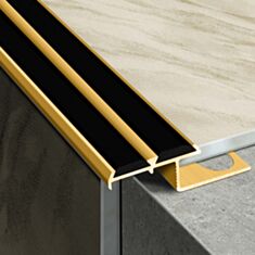 Профіль з протиковзаючою вставкою ТІС ЗПВ-з27 сходовий 20*9 мм 2,7 м золото - фото