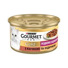 Корм для котів Gourmet Gold з качкою та індичкою 85 г - фото