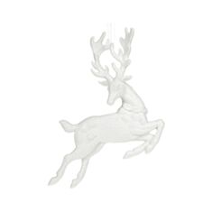 Іграшка на ялинку Олень BonaDi 788-303 13 см біла - фото