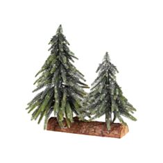 Елки декоративные с присыпкой BonaDi 122-F71 на деревянной подставке 28 см - фото